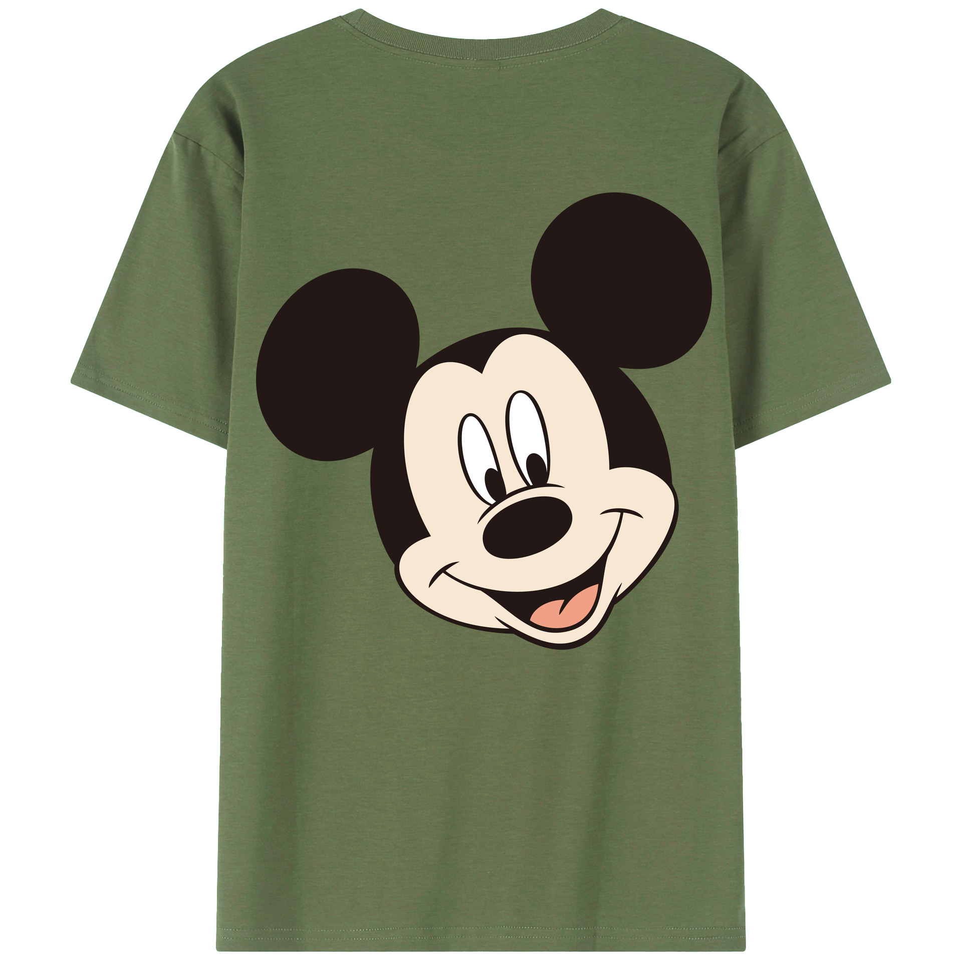 ミッキーマウス Mickey Mouse 綿100％ メンズ半袖Tシャツ（バックプリント） 通気性